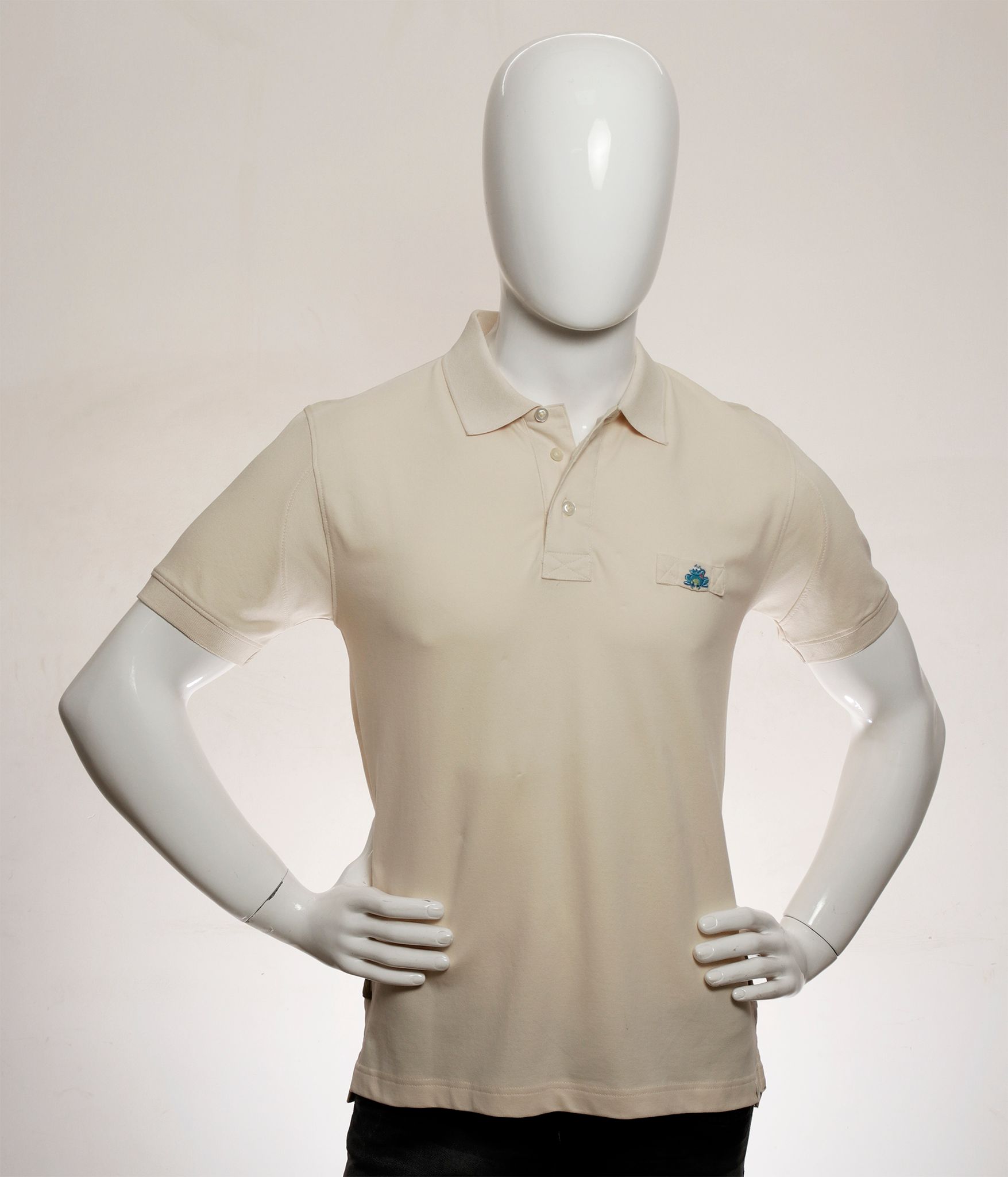 Men's White Solid Polo T-Shirt