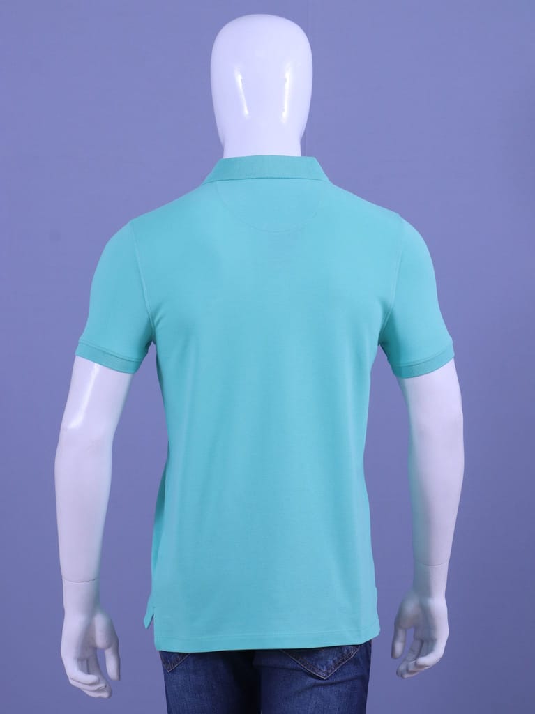 Men's Mint Enzyme Finish Solid Polo T-Shirt