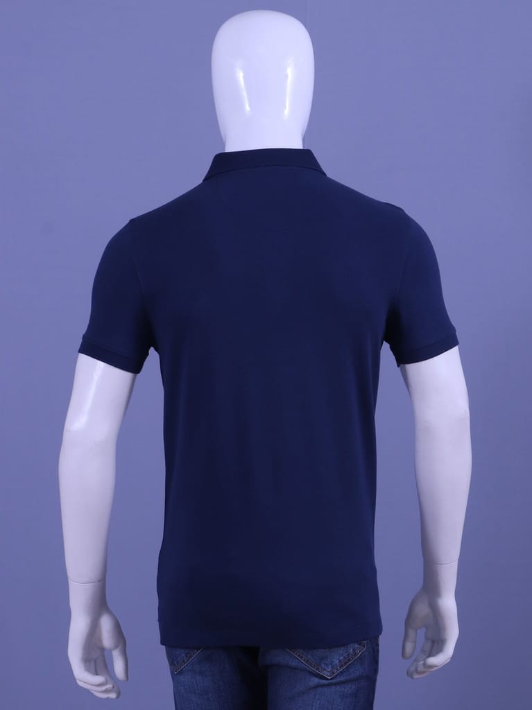 Men's Navy Enzyme  Solid Polo T-Shirt