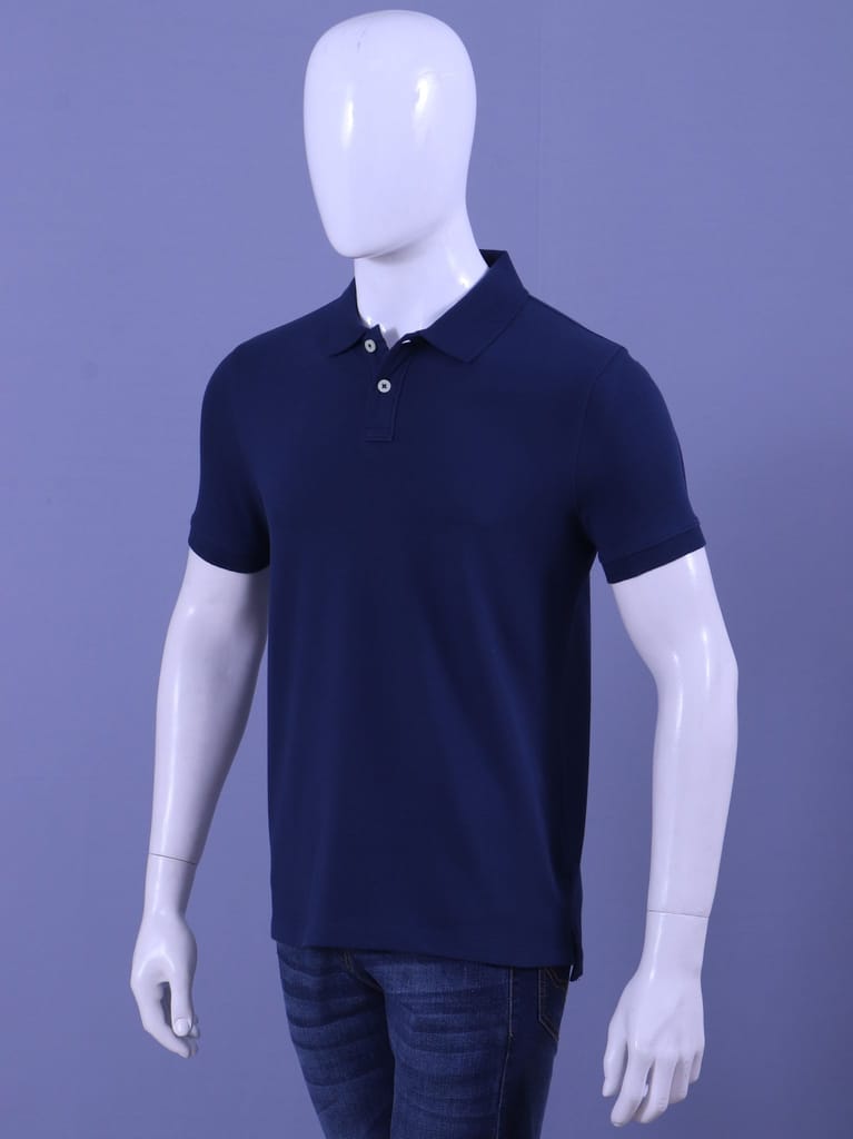 Men's Navy Enzyme  Solid Polo T-Shirt