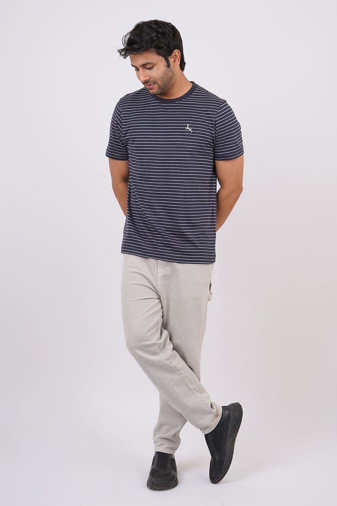 Men's Indian Ink Striped Crew Neck T-Shirt