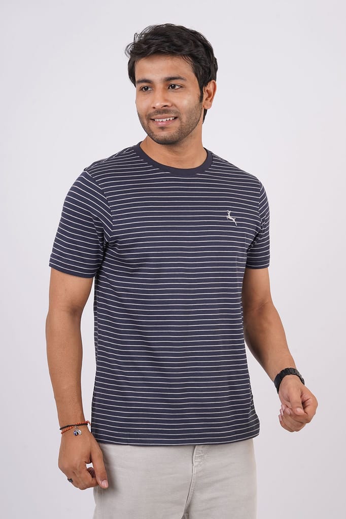 Men's Indian Ink Striped Crew Neck T-Shirt