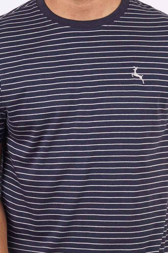 Men's Indian Ink Striped Crew Neck T-Shirt