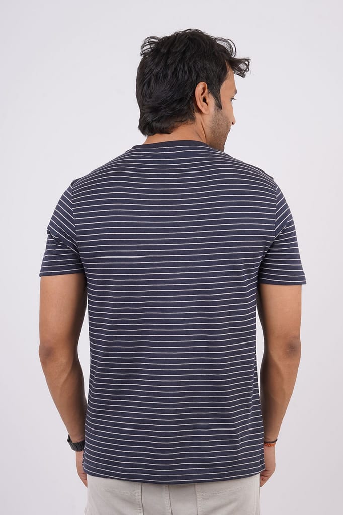 Men's Indian Ink Striped Crew Neck T-Shirt