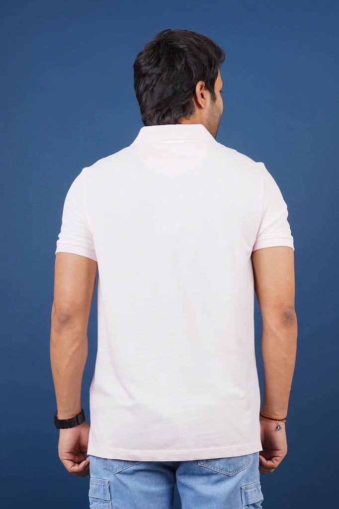 Men Lt Pink  Pocket Polo T-Shirt