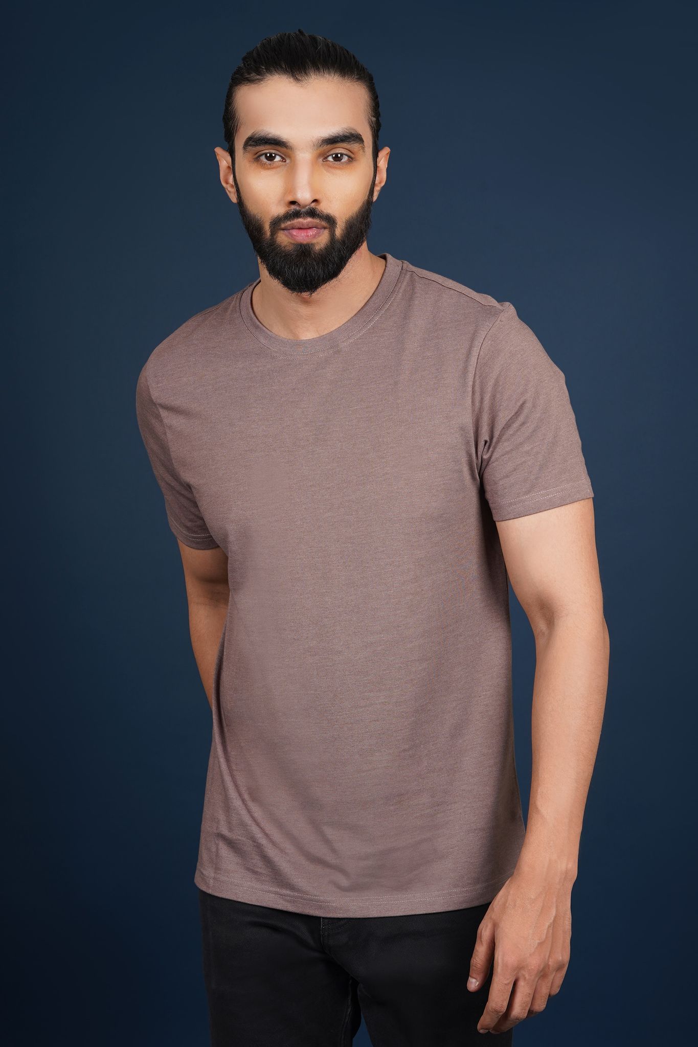 Men's Irown Brown Melange Crew Neck T-Shirt