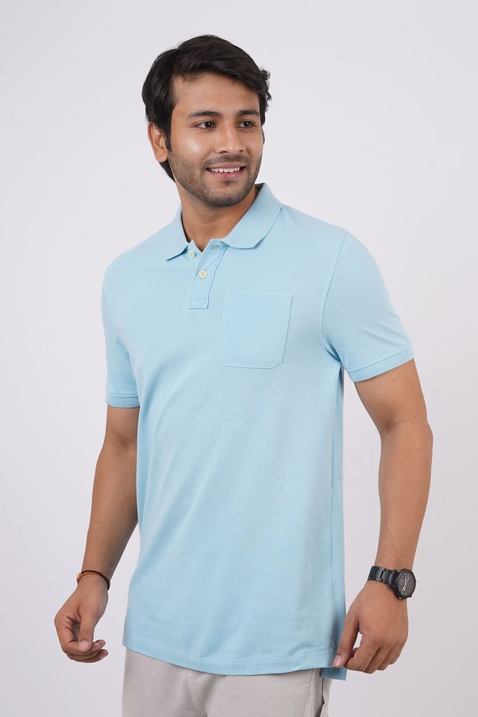 Men's Lt.Blue Pocket Polo T-Shirt
