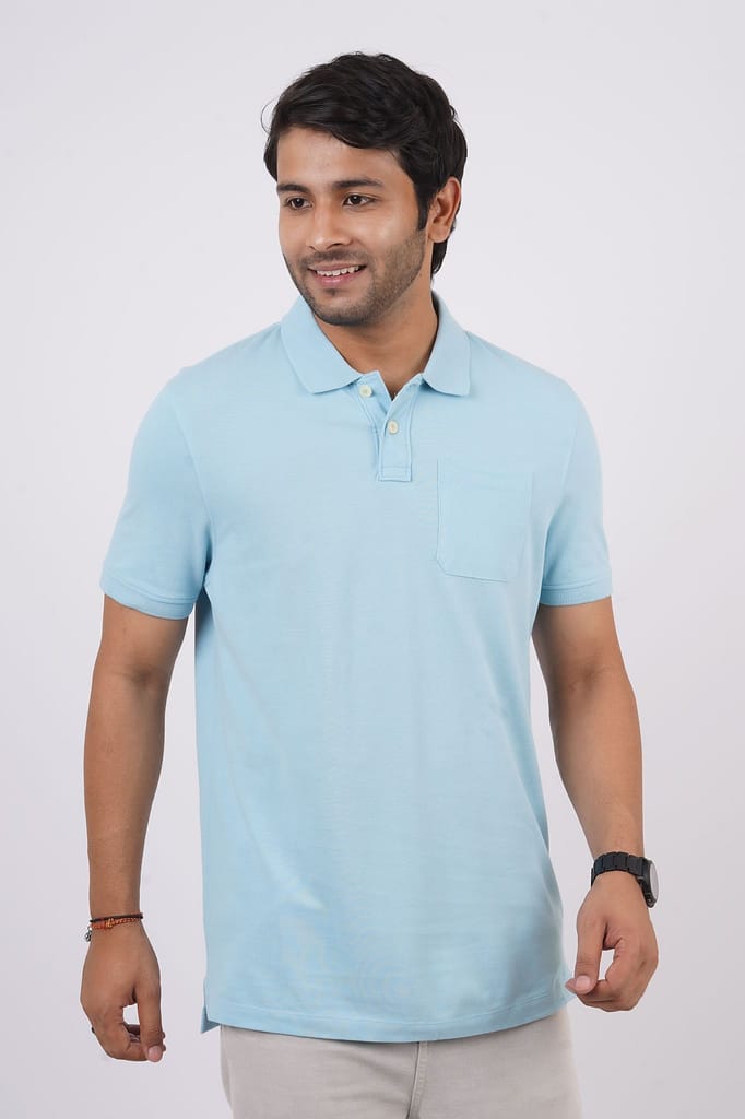 Men's Lt.Blue Pocket Polo T-Shirt