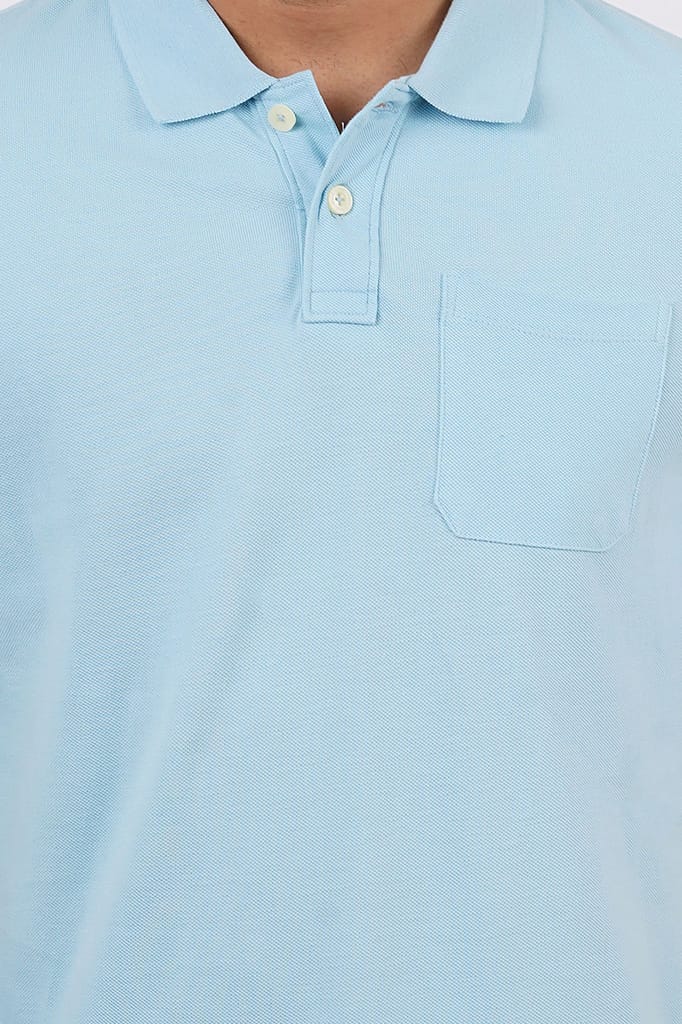 Men's Lt.Blue Pocket Polo T-Shirt