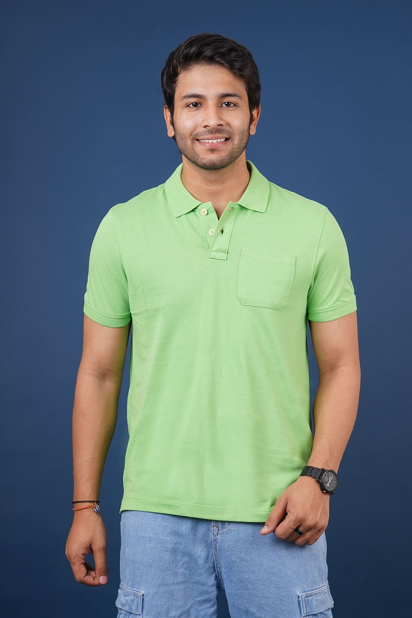Men's Lt.Green Pocket Polo T-Shirt