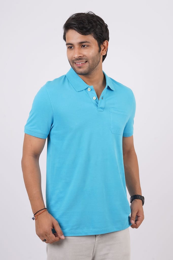 Men's MD Blue Pocket Polo T-Shirt