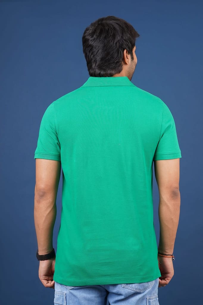 Men's Green Solid Polo T-Shirt
