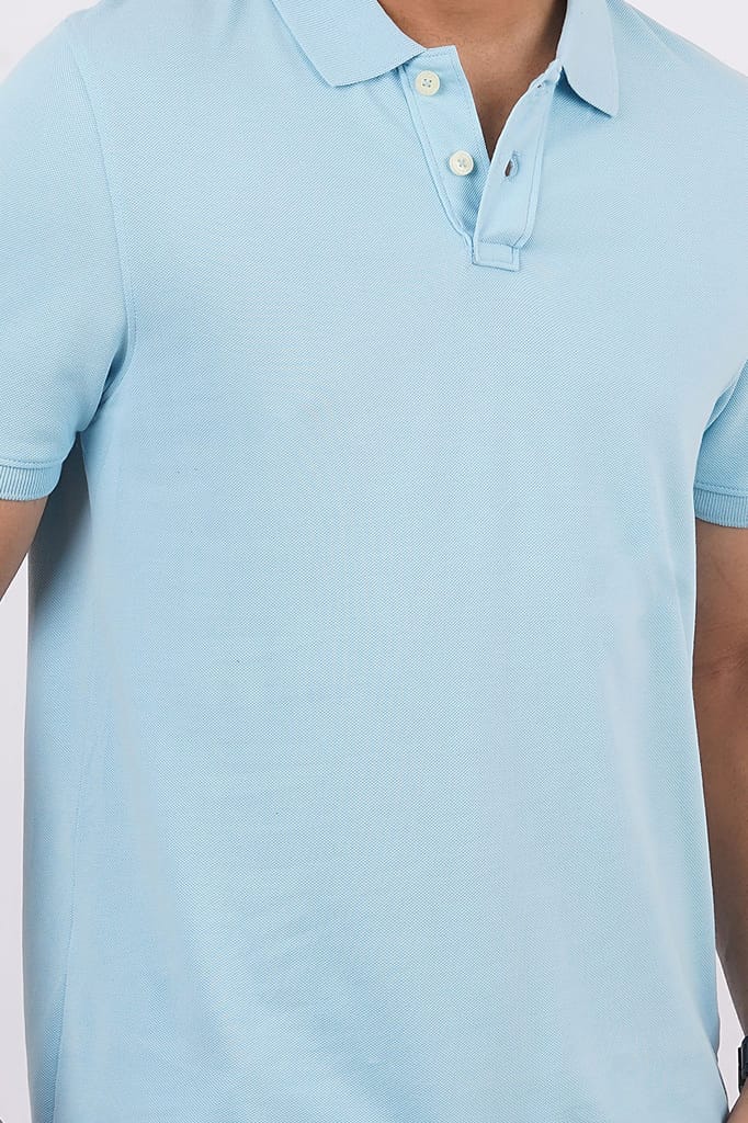 Men's Lt.Blue Solid Polo T-Shirt