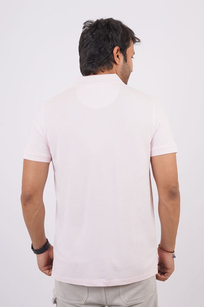 Men's Lt.Pink Embroidery Polo T-Shirt