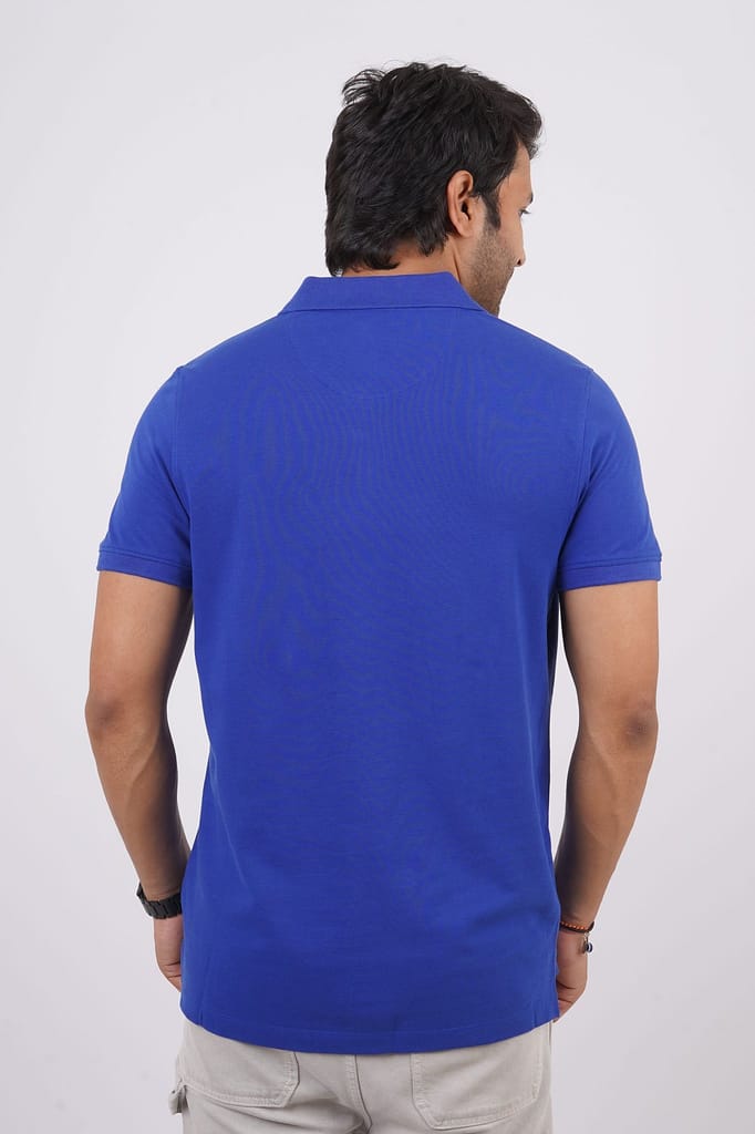 Men's  Royal Blue Embroidery Polo T-Shirt