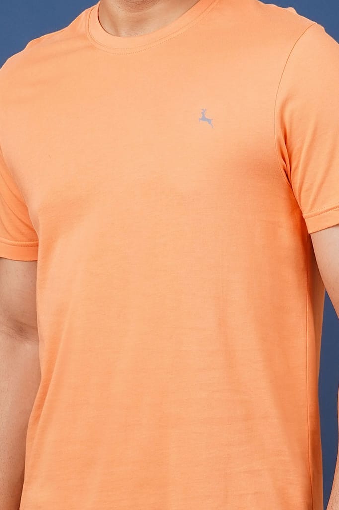 Men's Orange Embroidery Polo T-Shirt