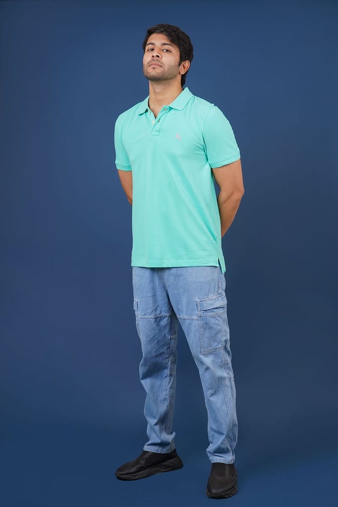 Men's Mint Embroidery Polo T-Shirt