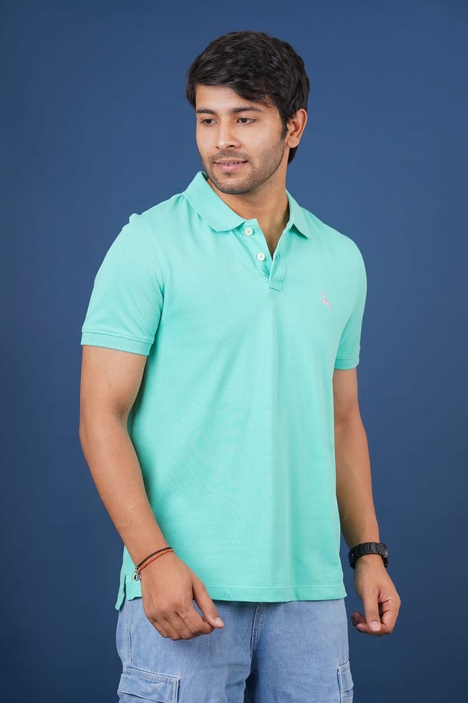 Men's Mint Embroidery Polo T-Shirt