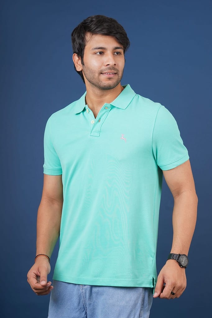 Men's Mint Embroidery Polo T-Shirt