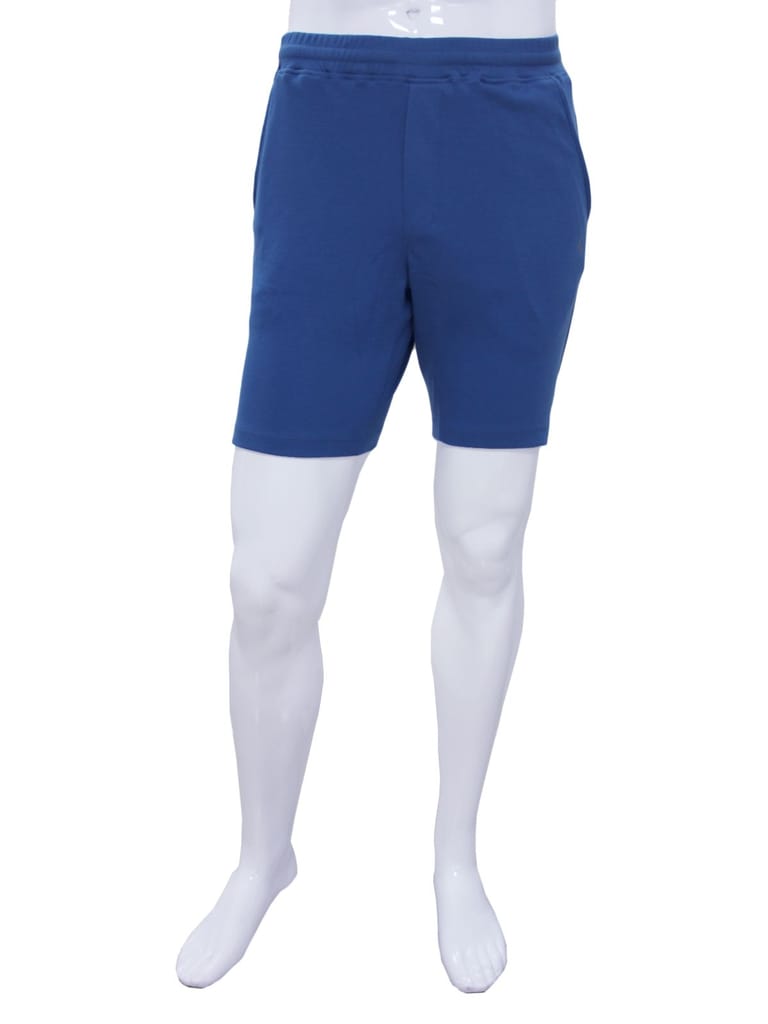 Men's Dark Blue Enzyme Finish Solid Shorts