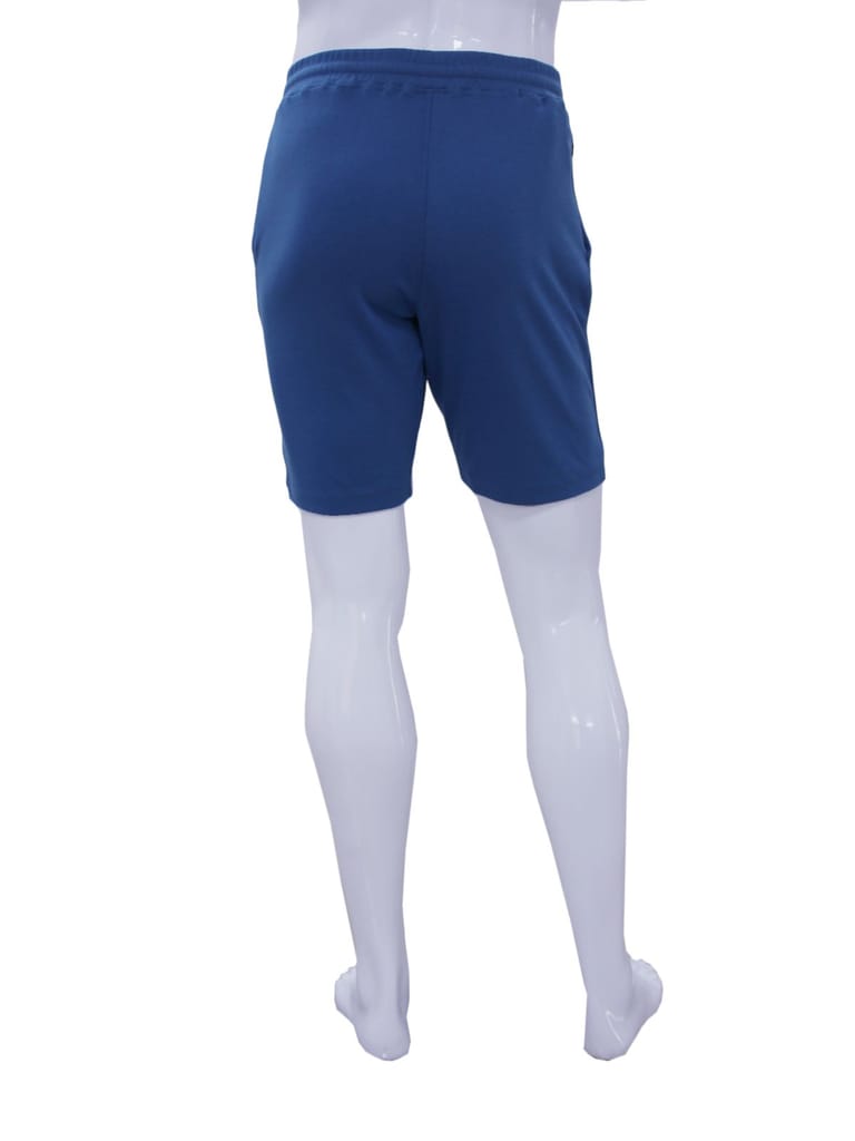Men's Dark Blue Enzyme Finish Solid Shorts