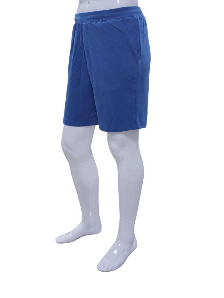Men's Dark Blue Enzyme Finish Solid Shorts
