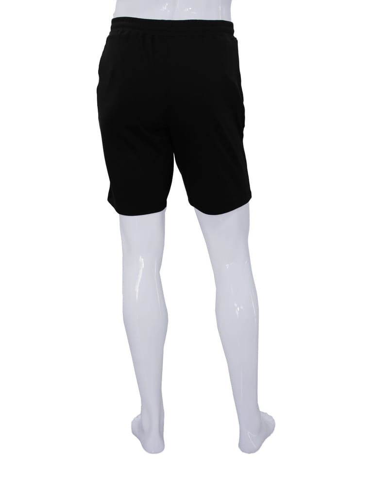 Men's Black Enzyme Finish Solid Shorts