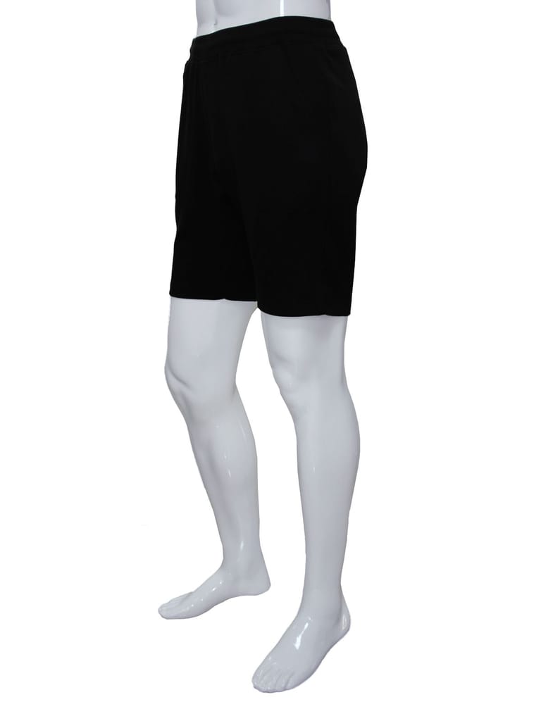 Men's Black Enzyme Finish Solid Shorts