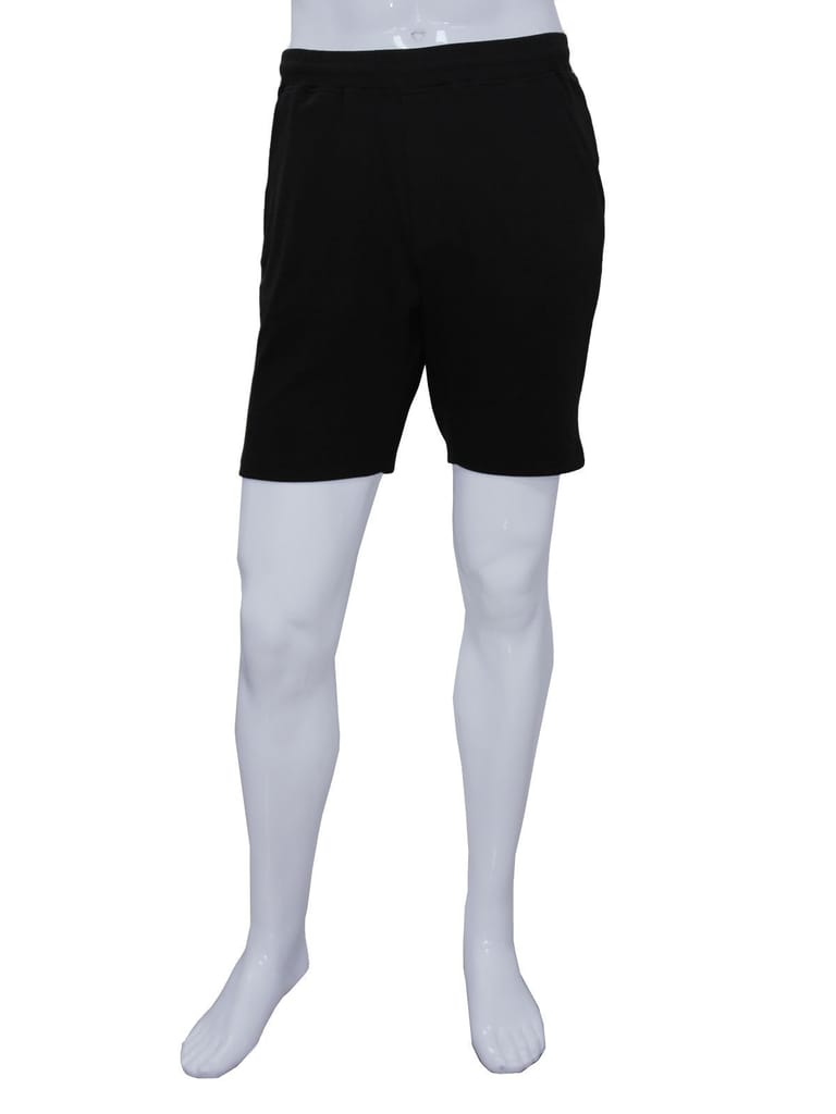 Men's Black Enzyme Finish Solid Shorts