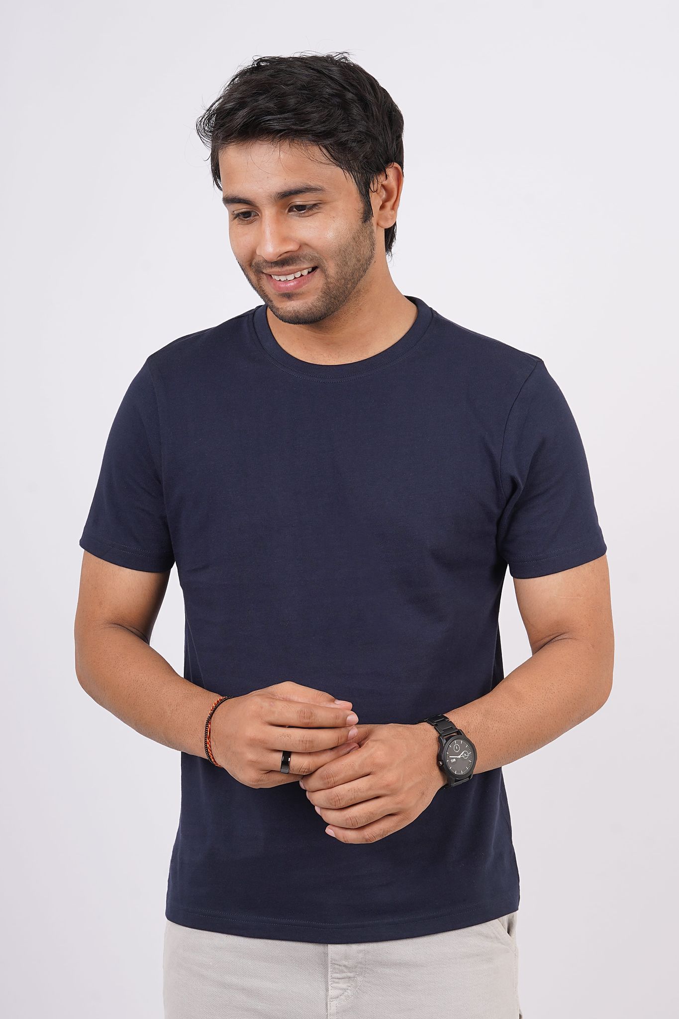 Men's Navy S/J Crew Neck