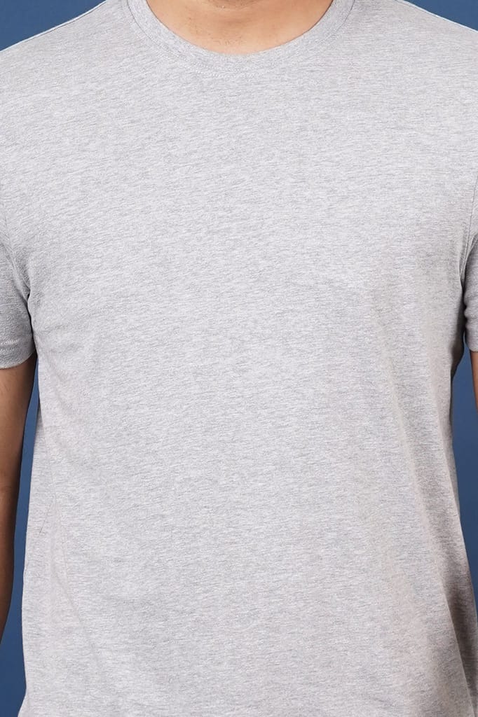 Men's Grey Melange S/J Crew Neck