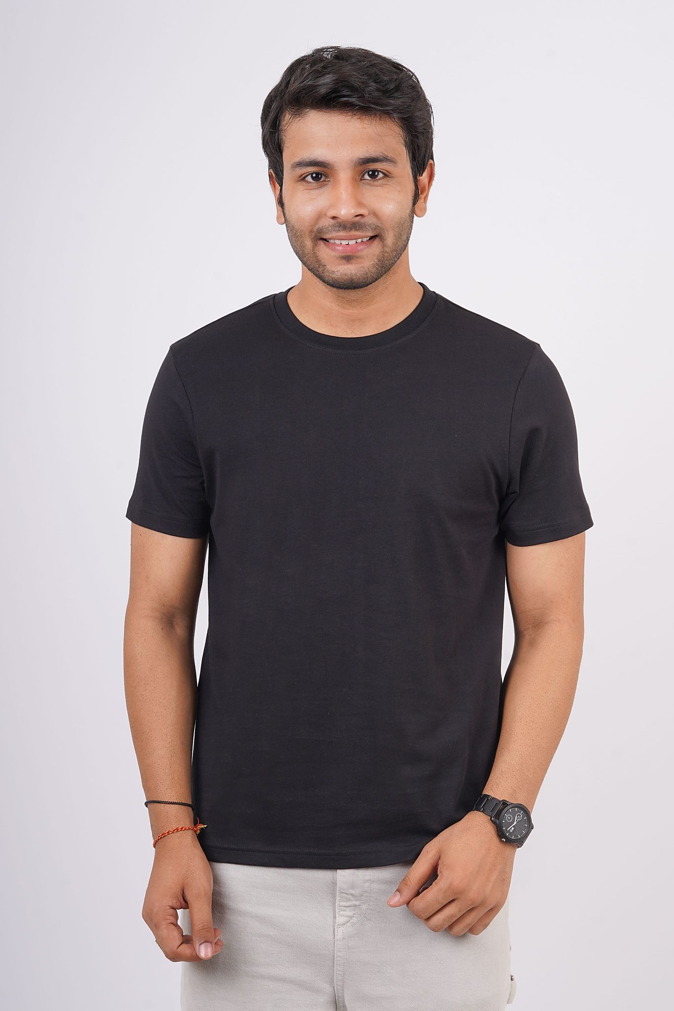 Men's Black S/J Crew Neck