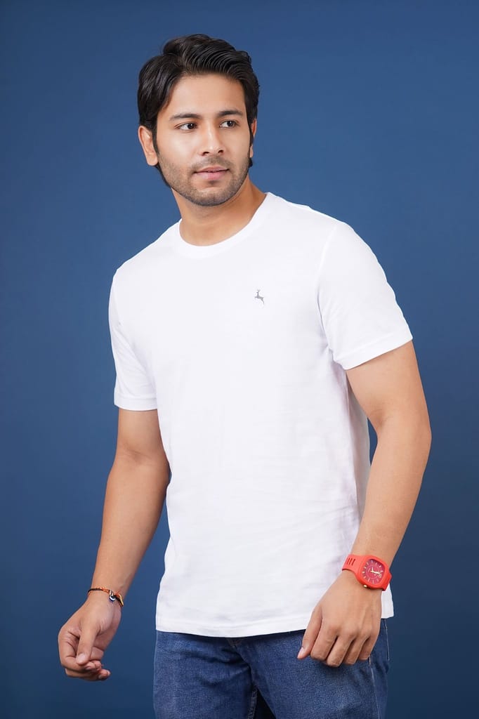 Men's White S/J Crew Neck