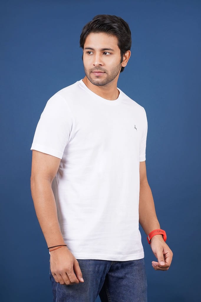 Men's White S/J Crew Neck