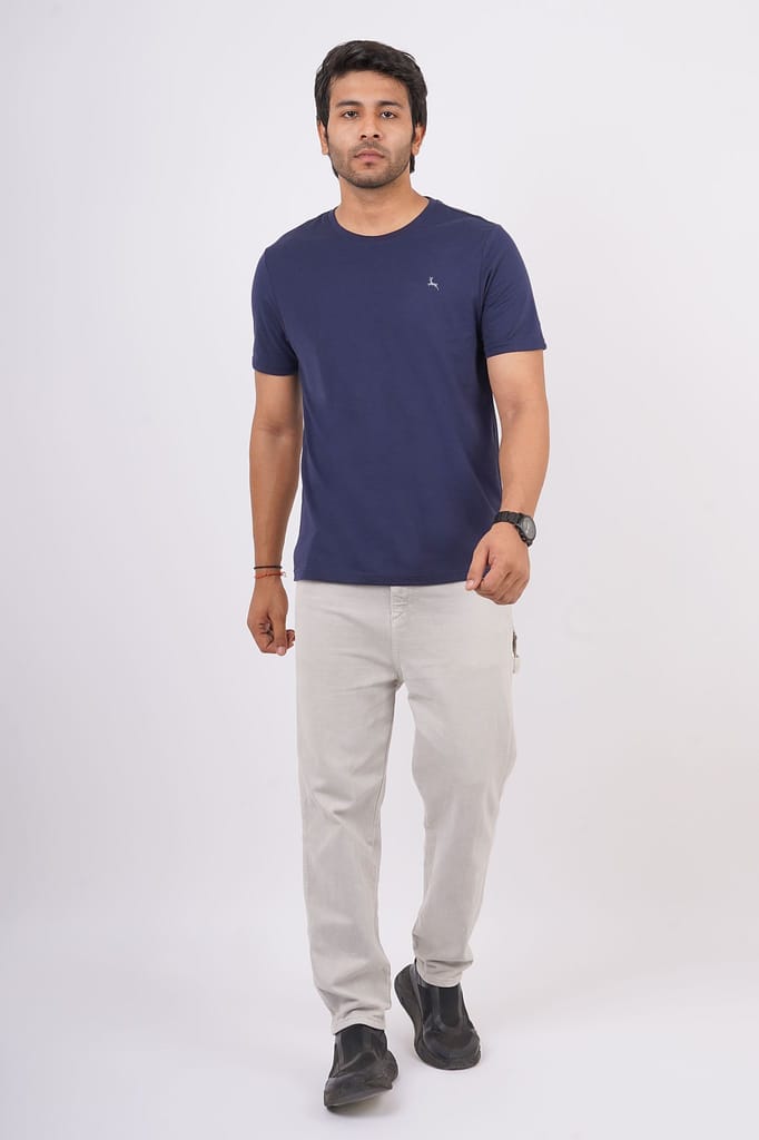 Men's Black Iris Pima Cotton Crew Neck with Logo