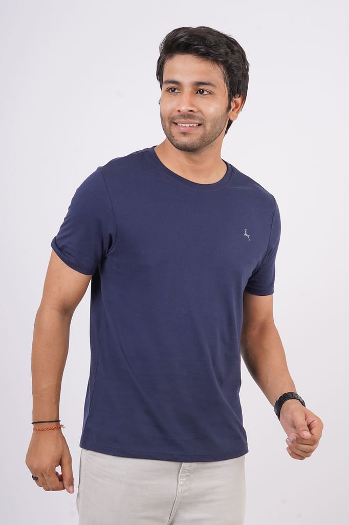 Men's Black Iris Pima Cotton Crew Neck with Logo