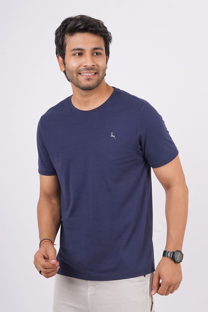 Men's Black Iris Pima Cotton Crew Neck with Logo