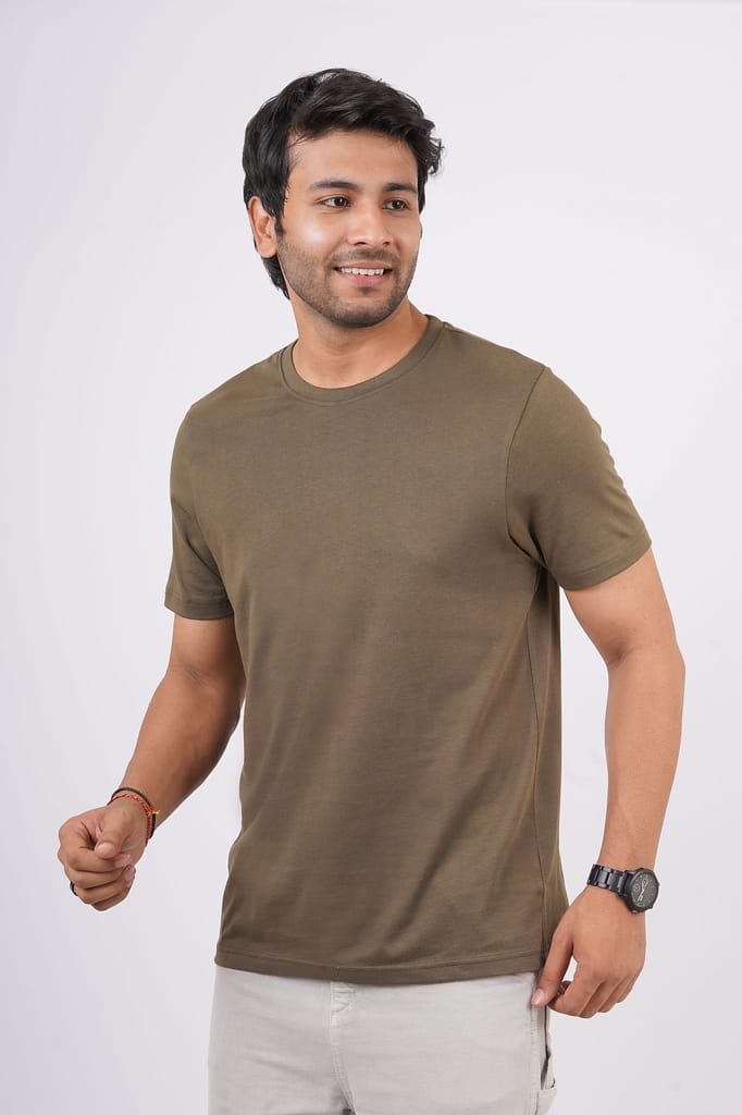 Men's Bottle Green S/J Crew Neck