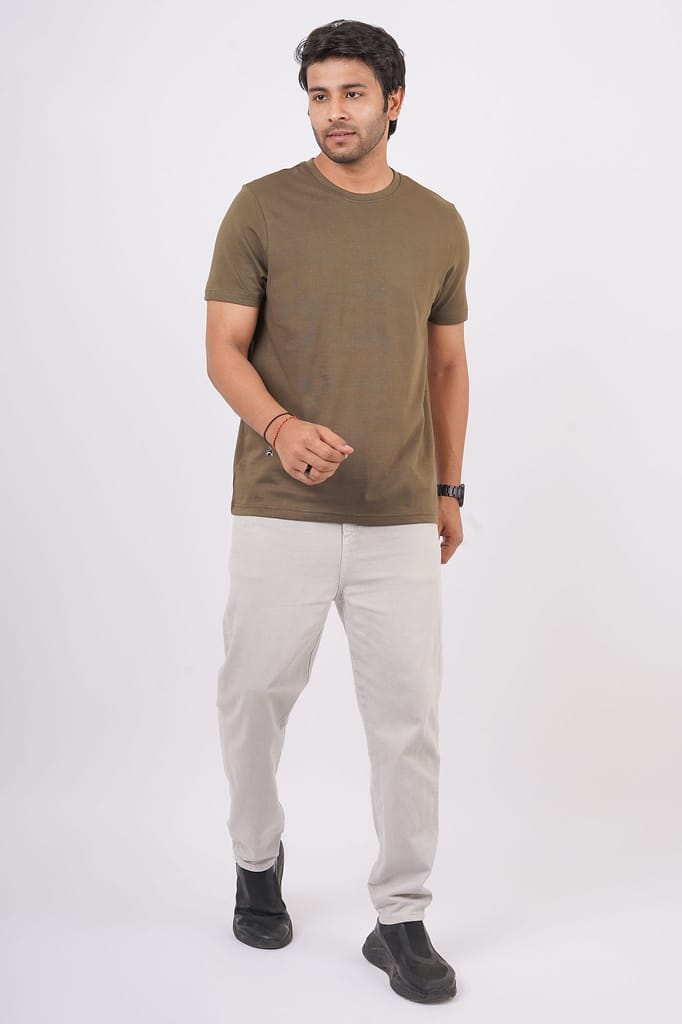 Men's Bottle Green S/J Crew Neck