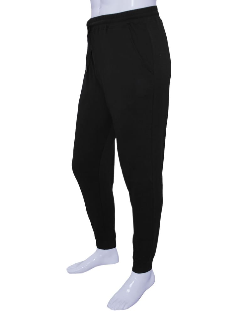 Men's Black Enzyme Finish Solid Joggers