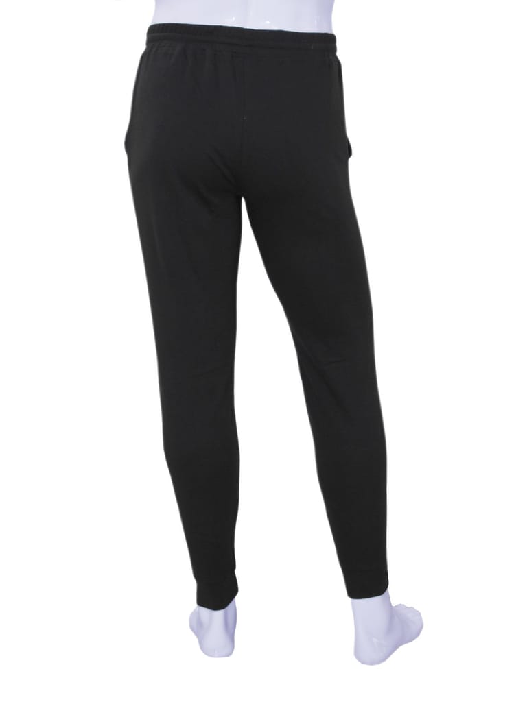 Men's Black Enzyme Finish Solid Joggers