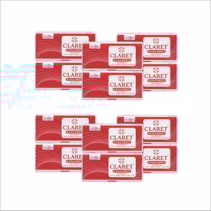 Claret M-Fold Paper Towels, 21x21 cm, High Absorbency, 150 Sheets per Pack, Pack of 12, Made from Virgin Fiber, Ideal for Home, Office