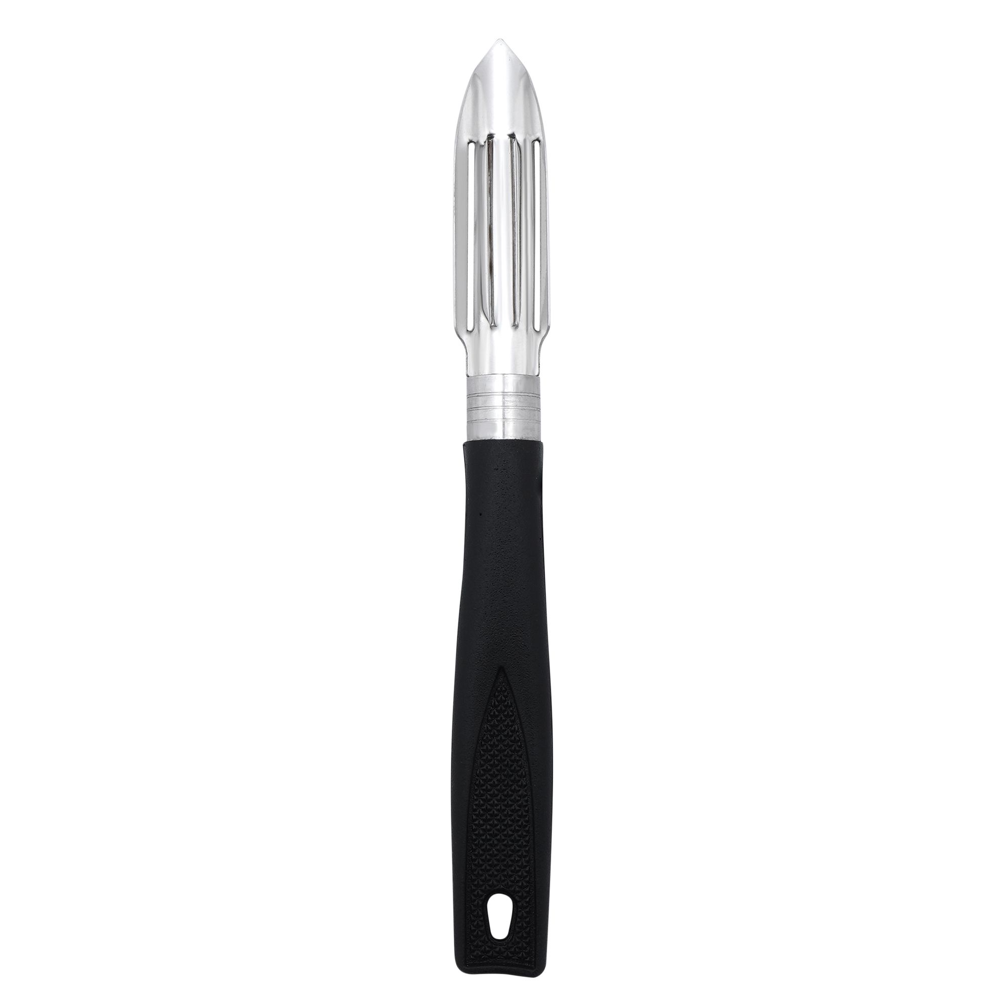 SNOKE® Straight Peeler , Peeler cutter , peeler for vegetables pack of 1 Silver color Blade with black color Strong Plastic Handle For Better Grip.