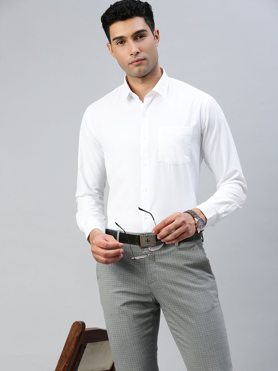 Mens Formal Full Sleeves White Shirt