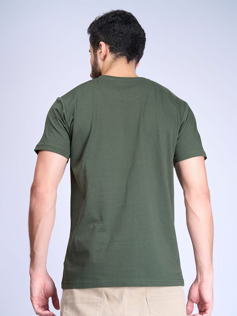 Mens 100% Cotton Hunter Green Half Sleeves Expert Tee - ET5