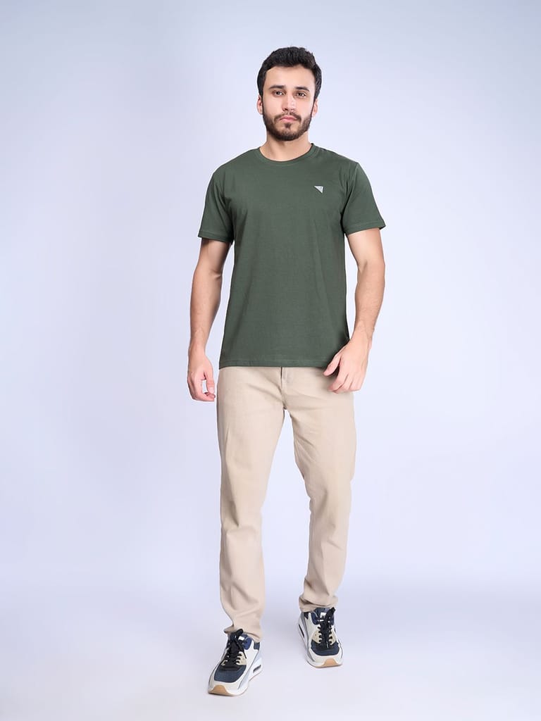 Mens 100% Cotton Hunter Green Half Sleeves Expert Tee - ET5