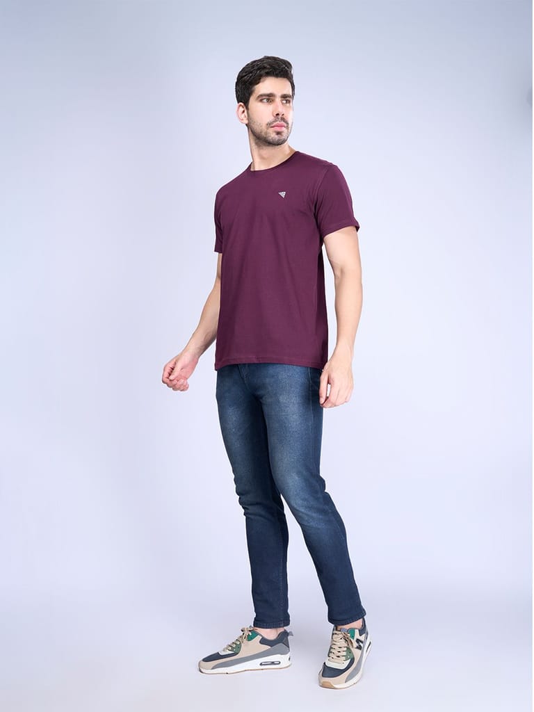 Affordable Men Mens 100% Cotton  Wine Half Sleeves Expert Tee - ET16 2025 at ShopCircuit | ONDC