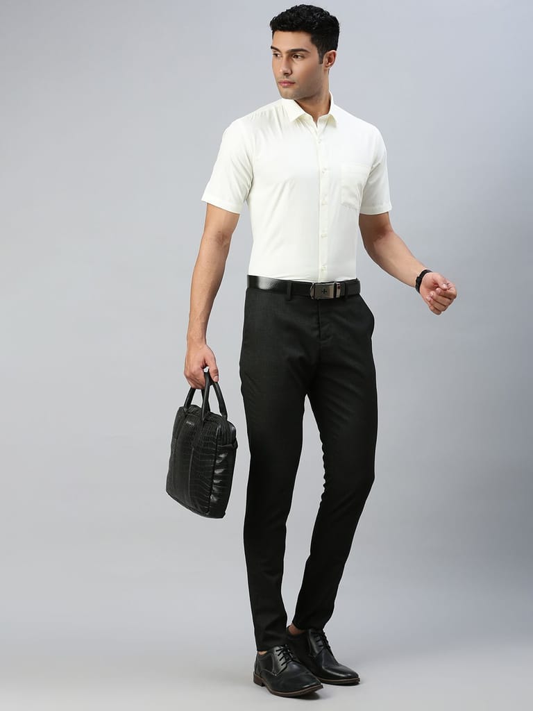 Mens Cotton Cream Shirt Half Sleeves Chiranjeevi