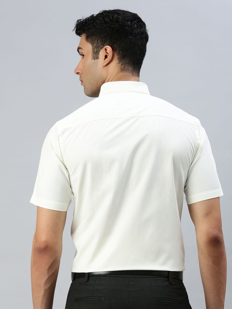 Mens Cotton Cream Shirt Half Sleeves Chiranjeevi