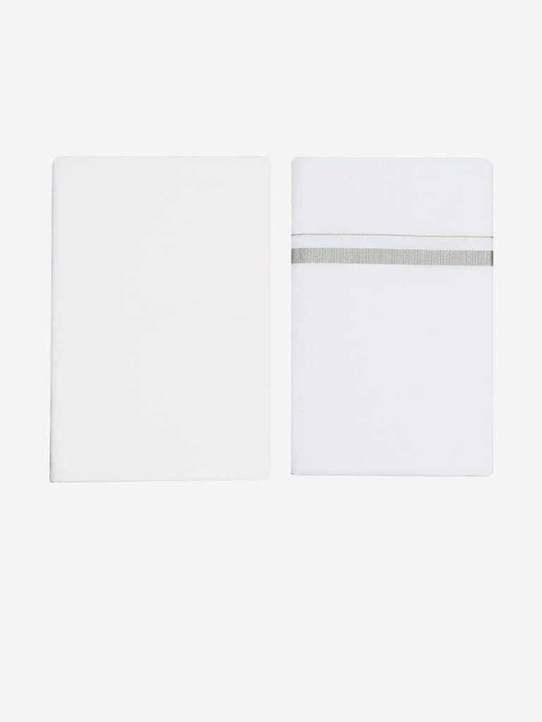 Mens Cotton White Shirt Bit with 1/2" Silver Jari Dhoti Combo Noble